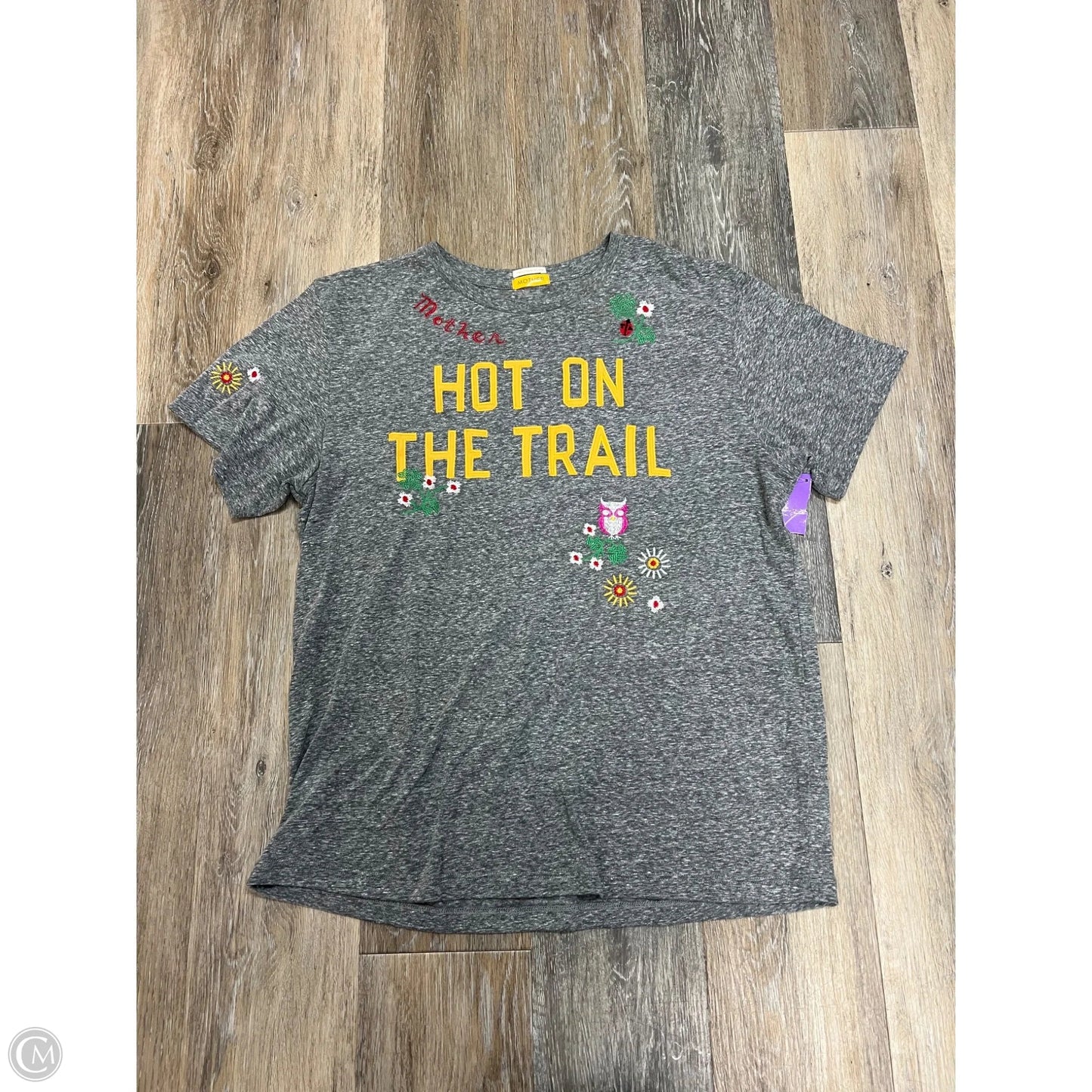 Top Short Sleeve By Mother In Grey, Size: M