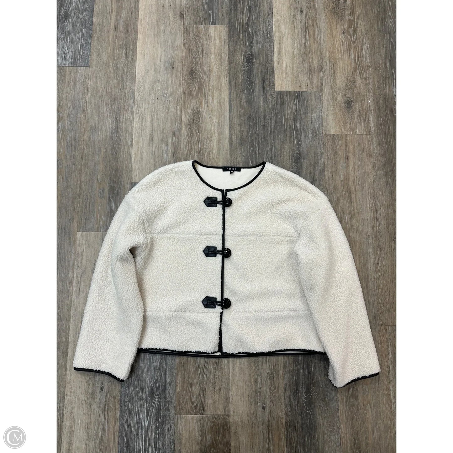 Jacket Faux Fur & Sherpa By Fore In Cream, Size: M