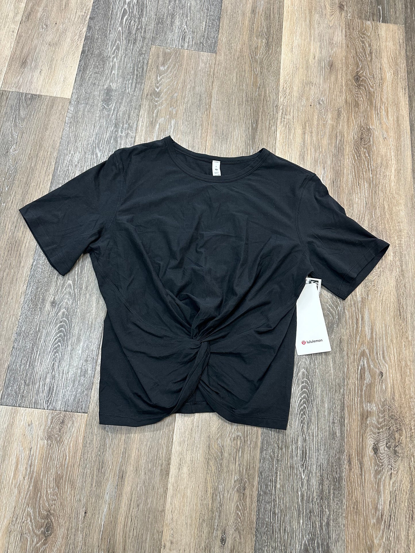 Athletic Top Short Sleeve By Lululemon In Black, Size: 8