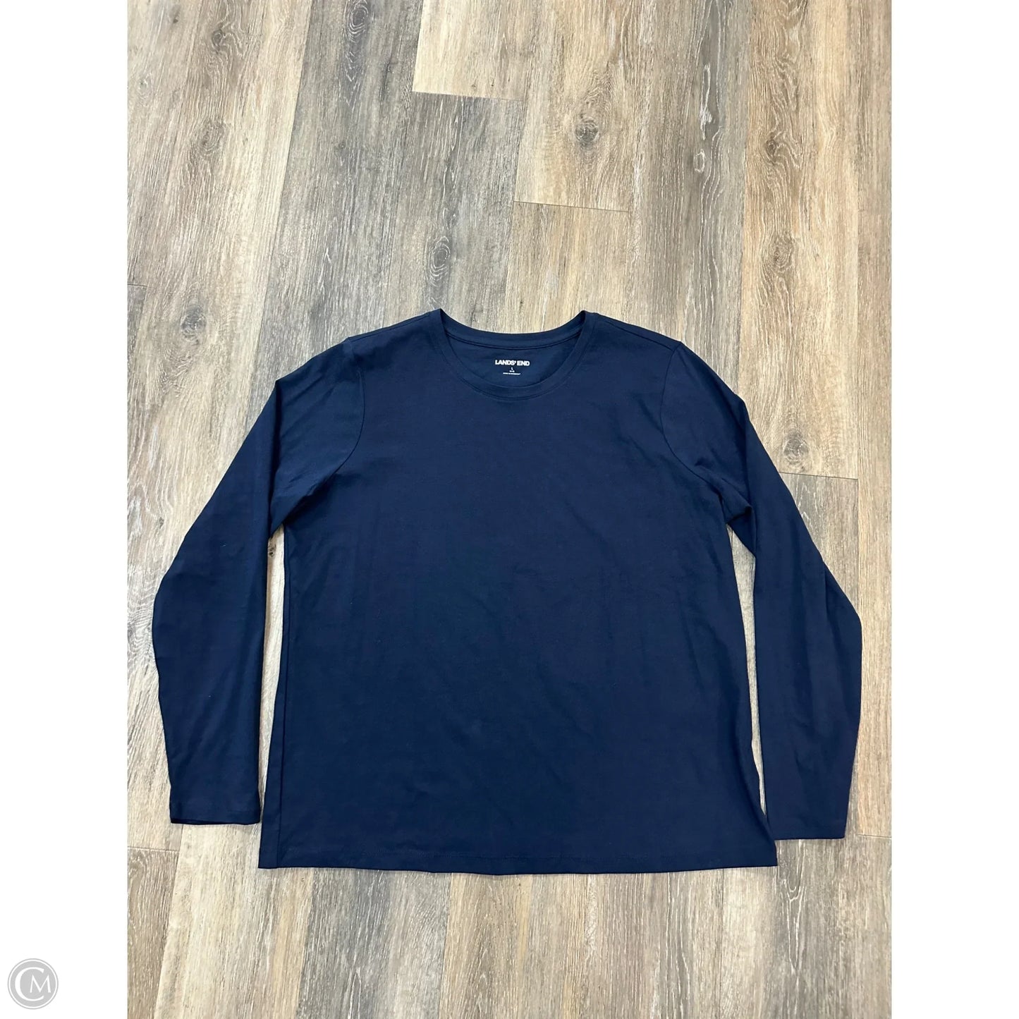 Top Long Sleeve By Lands End In Blue, Size: L