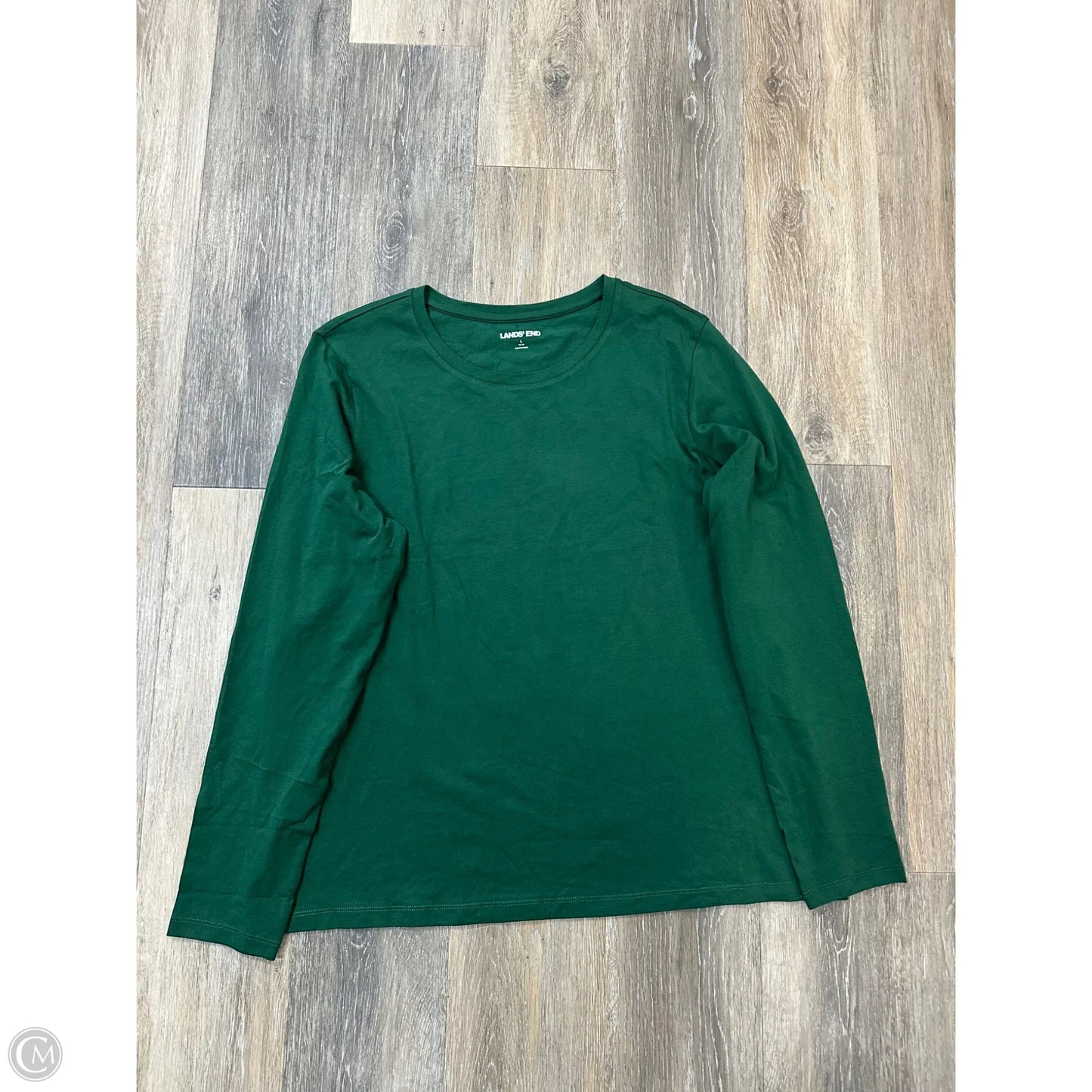 Top Long Sleeve By Lands End In Green, Size: L