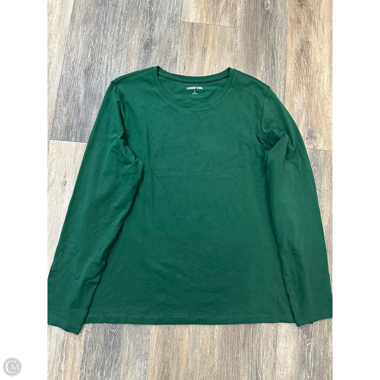 Top Long Sleeve By Lands End In Green, Size: L