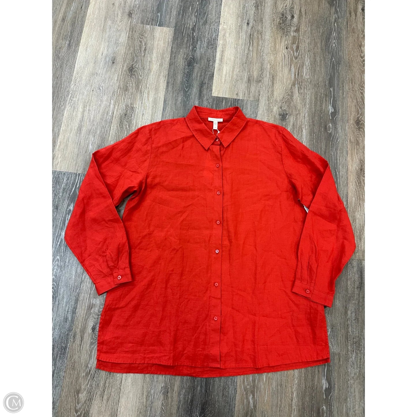 Blouse Long Sleeve By Eileen Fisher In Red, Size: M