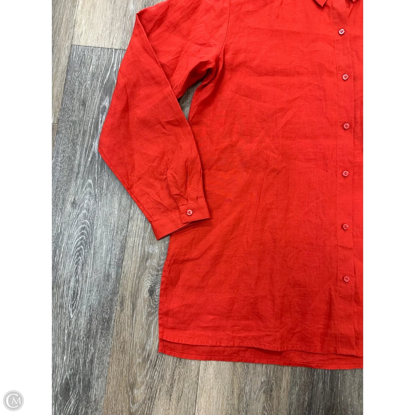 Blouse Long Sleeve By Eileen Fisher In Red, Size: M