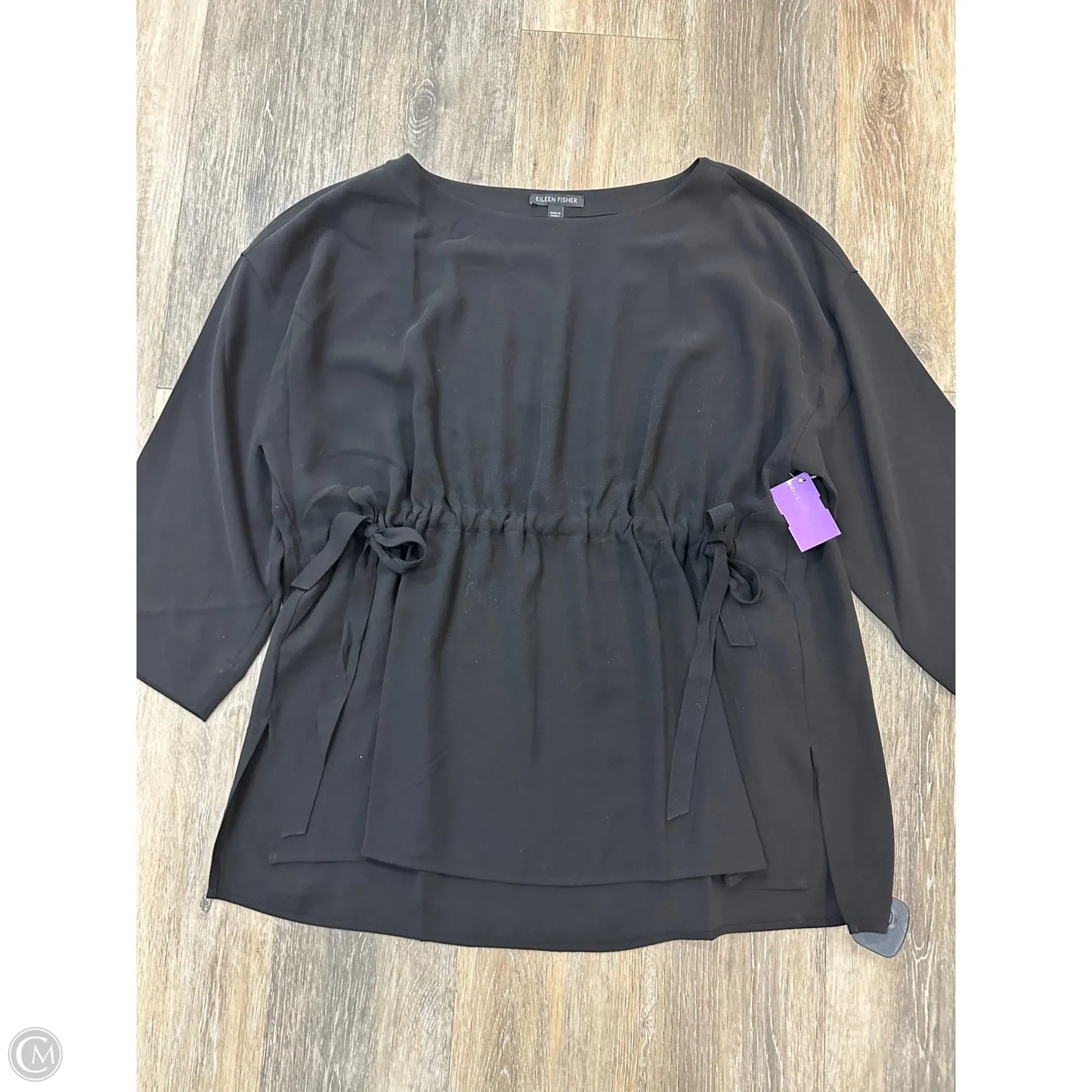 Blouse Long Sleeve By Eileen Fisher In Black, Size: M