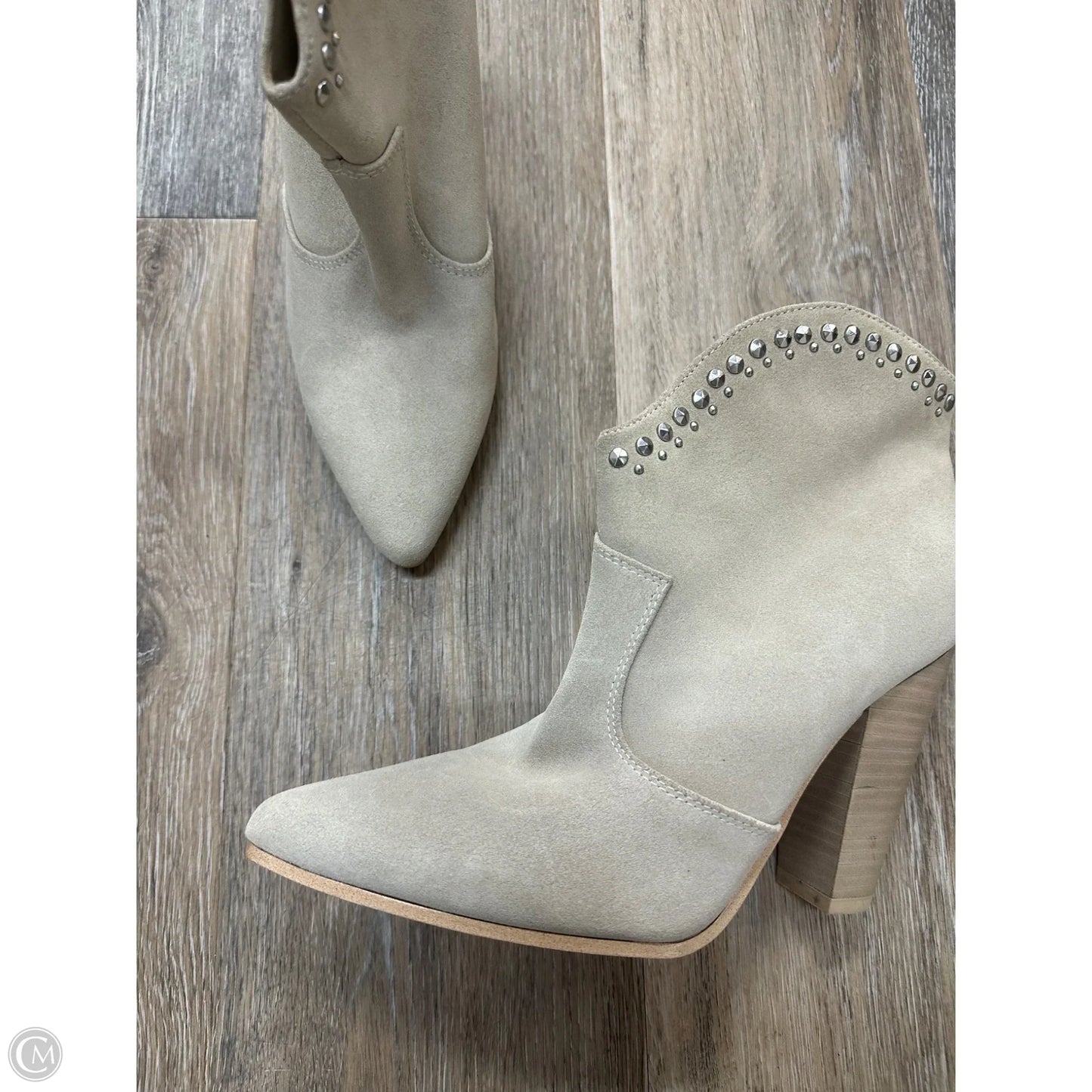 Boots Ankle Heels By Nine West In Cream, Size: 7.5