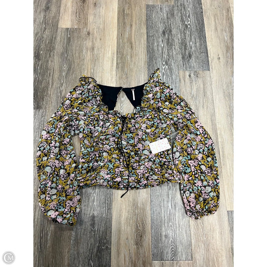 Blouse Long Sleeve By Free People In Floral Print, Size: M