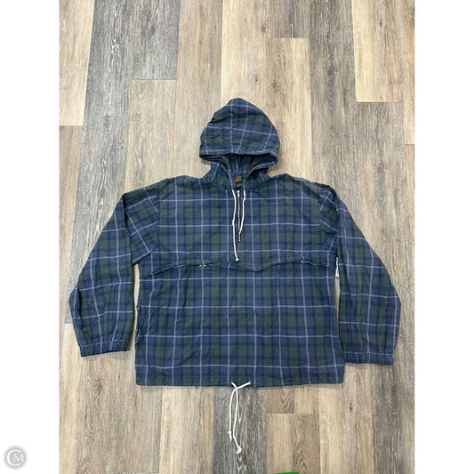 Sweatshirt Hoodie By J. Crew In Plaid Pattern, Size: L