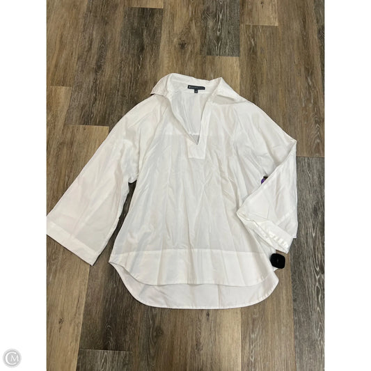 Blouse Long Sleeve By Elliott Lauren In White, Size: 10