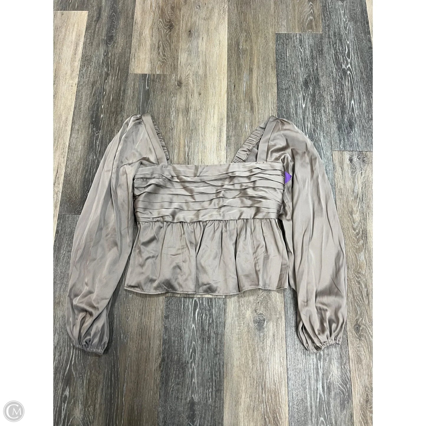 Blouse Long Sleeve By Abercrombie And Fitch In Tan, Size: L