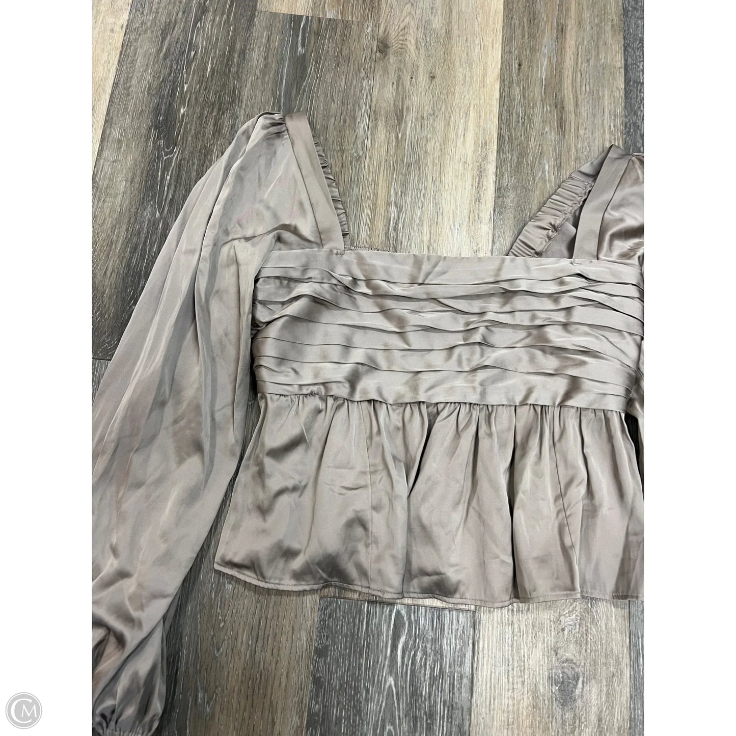 Blouse Long Sleeve By Abercrombie And Fitch In Tan, Size: L