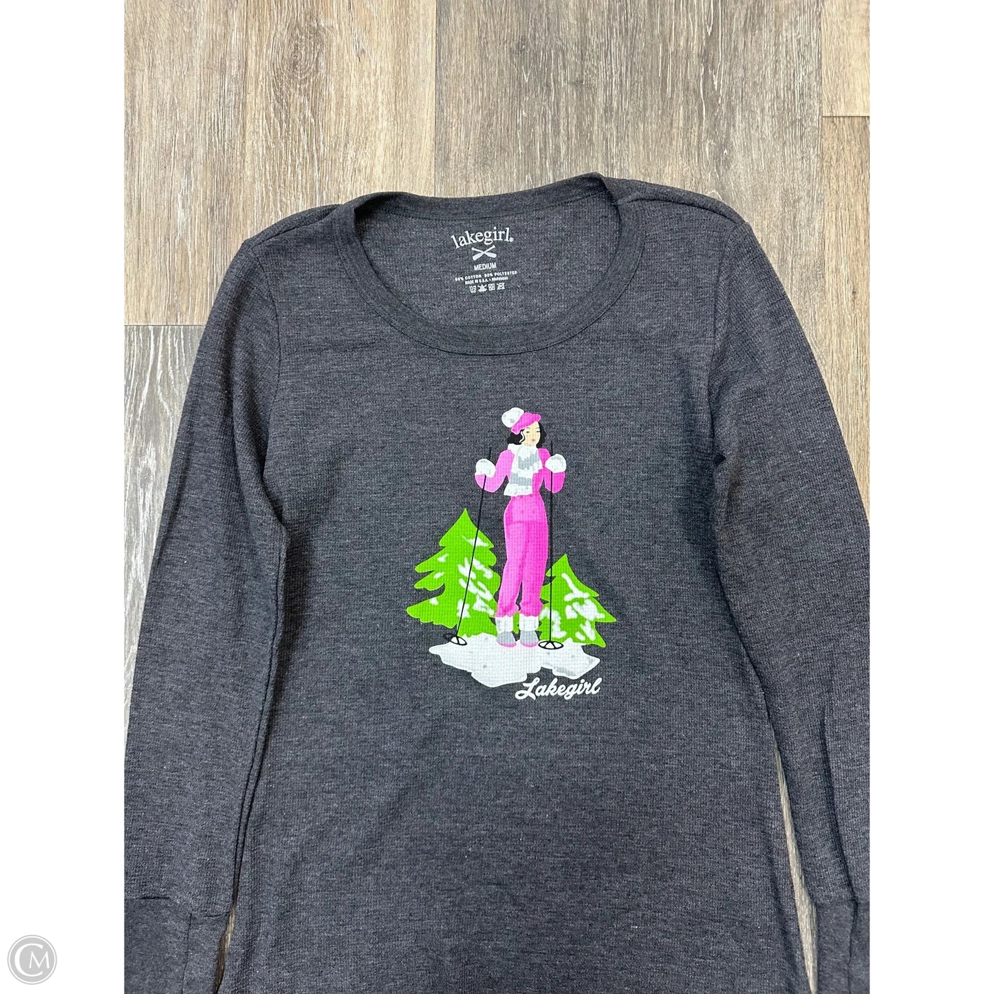 Top Long Sleeve By Lakegirl In Grey, Size: M