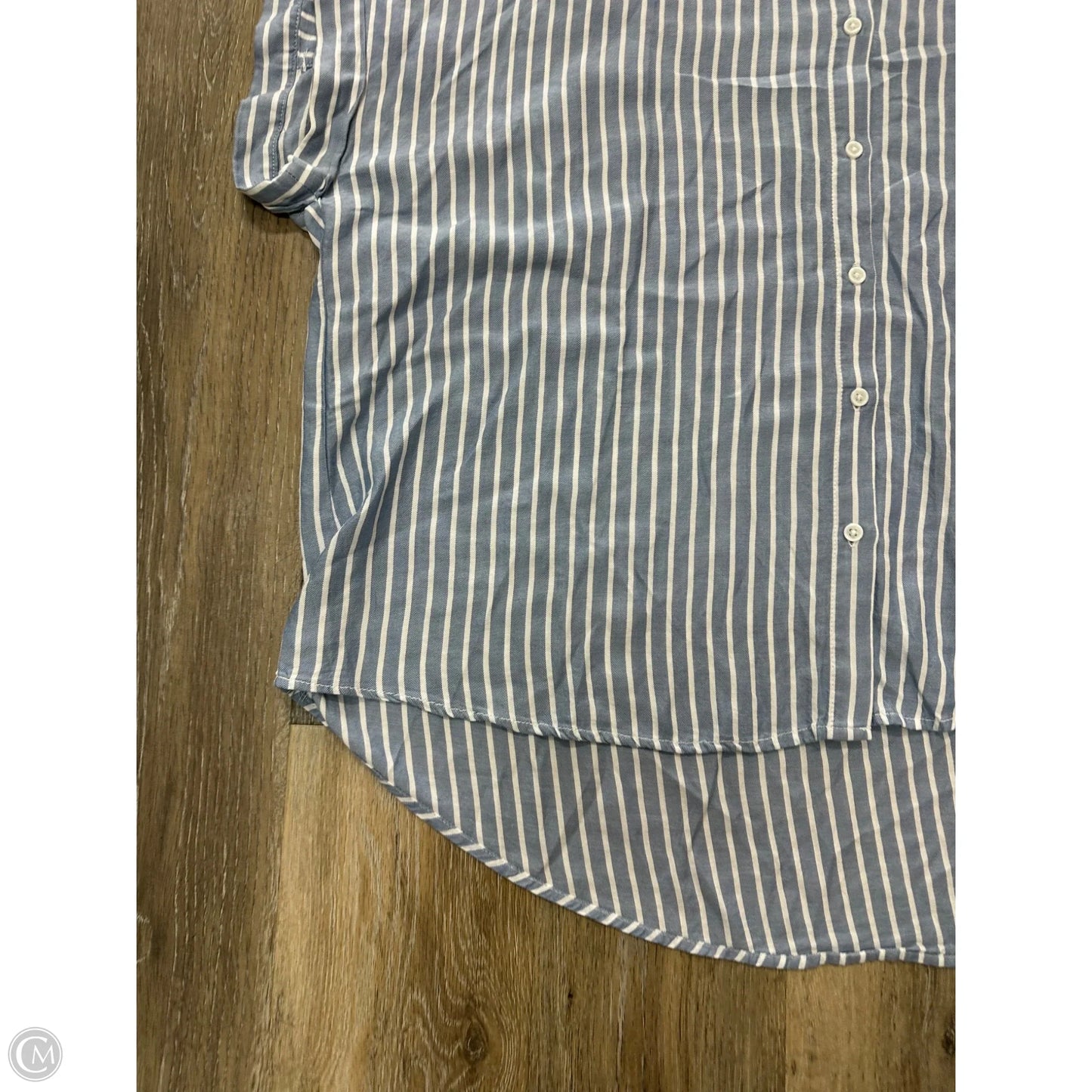 Blouse Short Sleeve By Workshop In Blue, Size: 2x