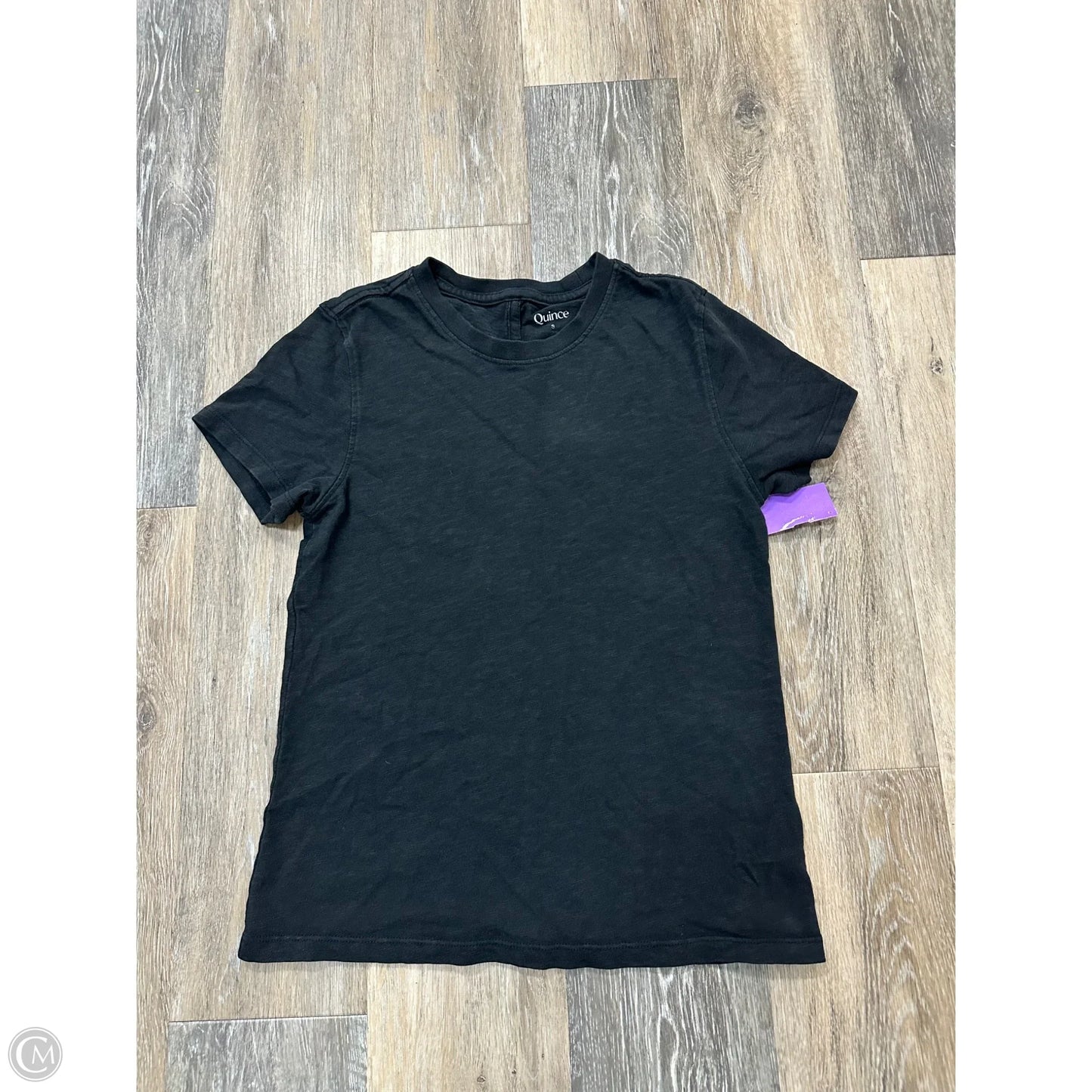 Top Short Sleeve By Quince In Black, Size: S