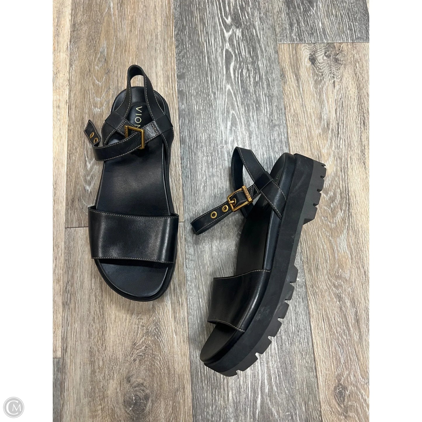 Sandals Flats By Vionic In Black, Size: 8