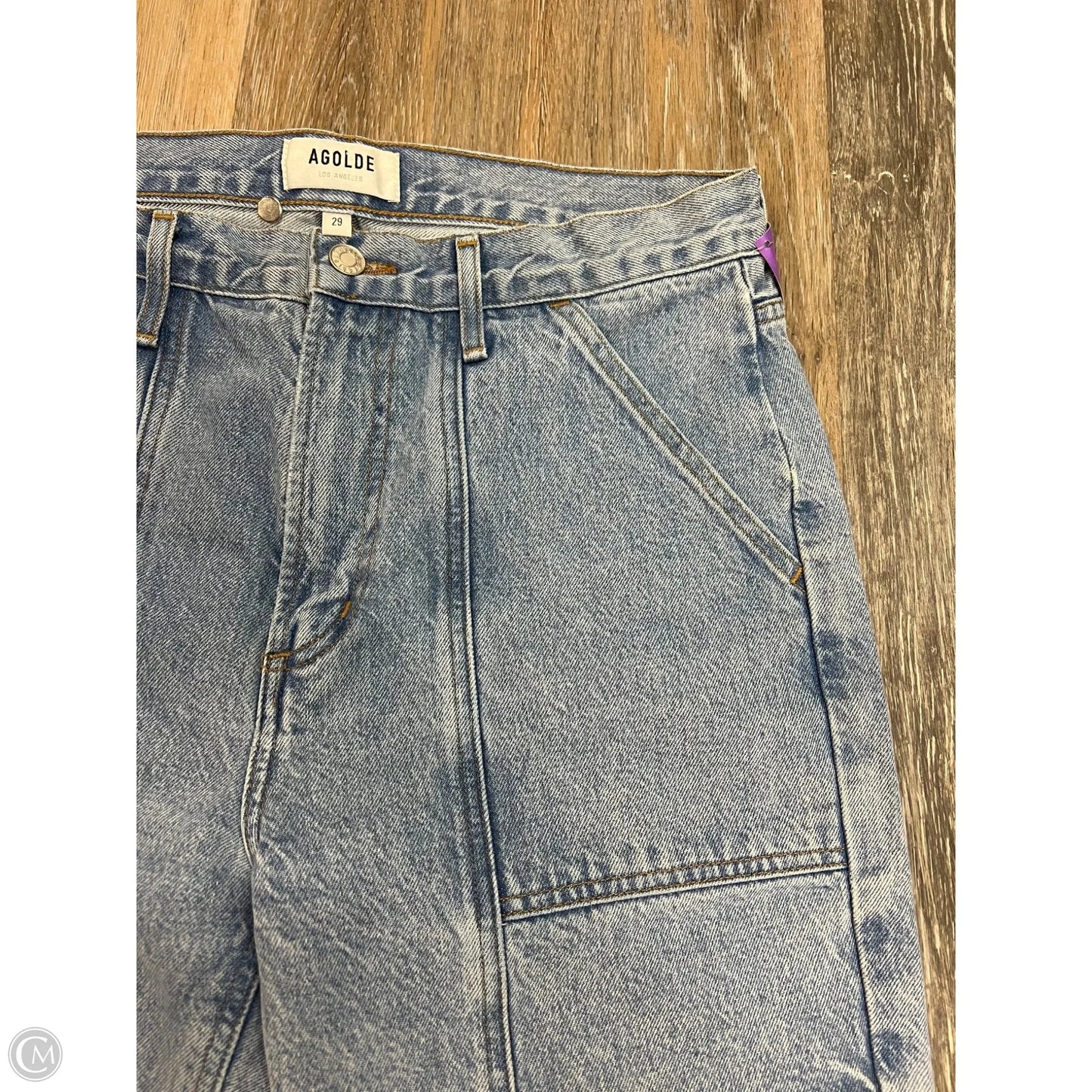 Jeans Straight By Agolde In Blue Denim, Size: 8