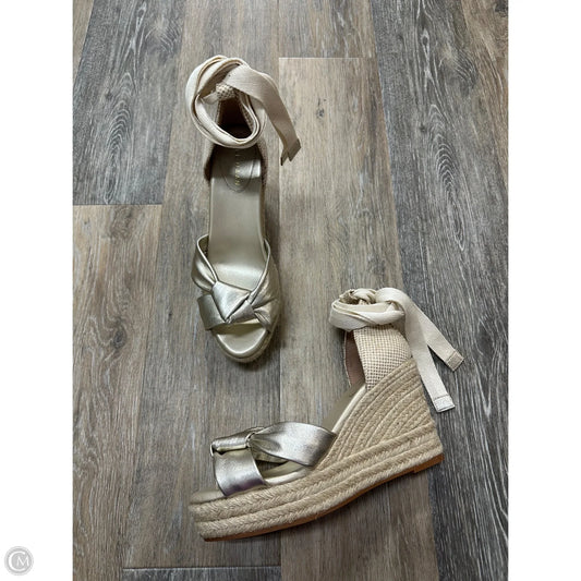 Sandals Heels Wedge By Cole-haan In Gold, Size: 9