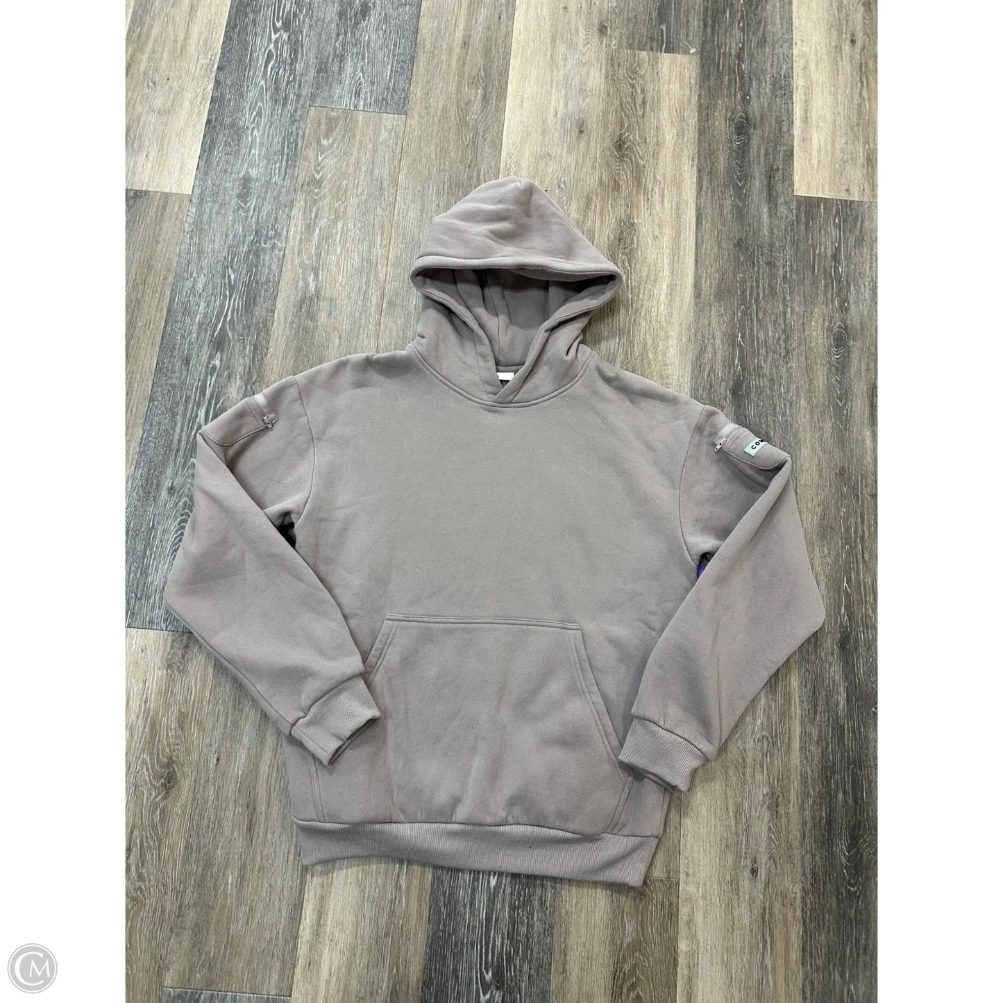 Athletic Sweatshirt Hoodie By Comfrt In Tan, Size: S