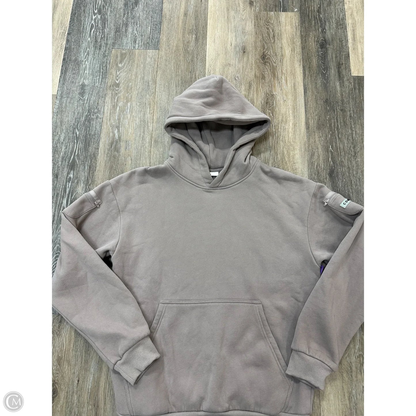 Athletic Sweatshirt Hoodie By Comfrt In Tan, Size: S