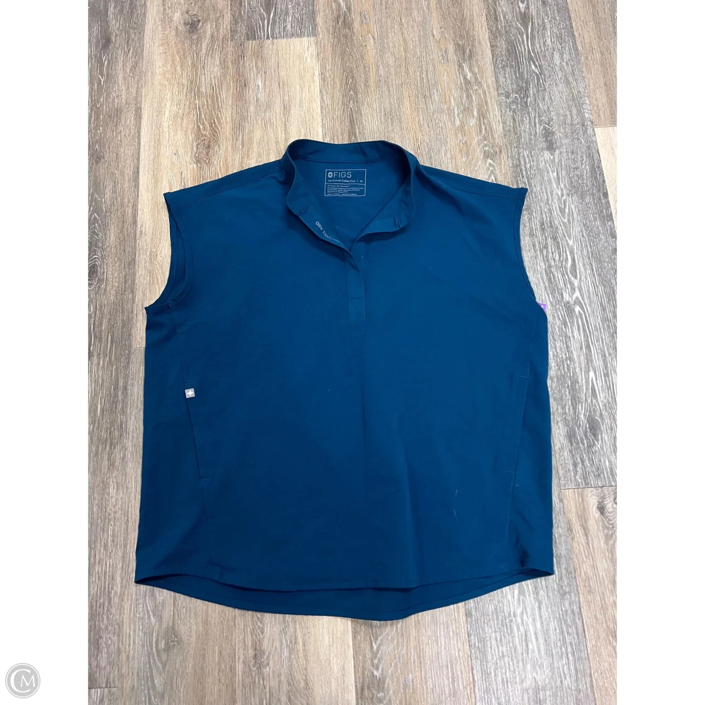Scrub Top Short Sleeve By Figs In Blue, Size: M