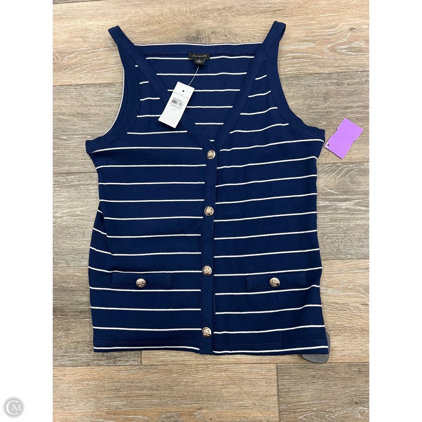 Top Sleeveless By Ann Taylor In Blue, Size: M
