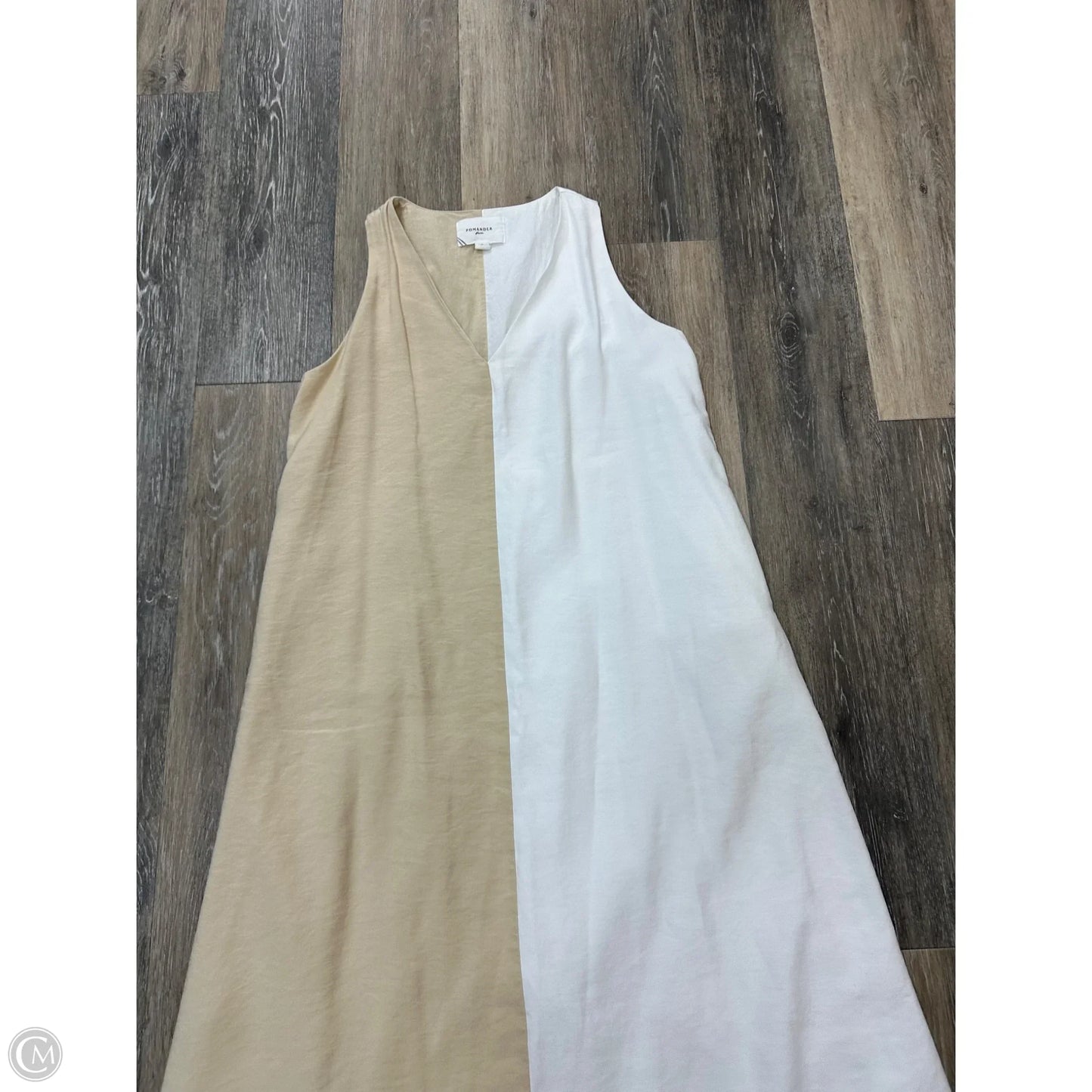 Dress Casual Maxi By Pomander Place In Tan & White, Size: S
