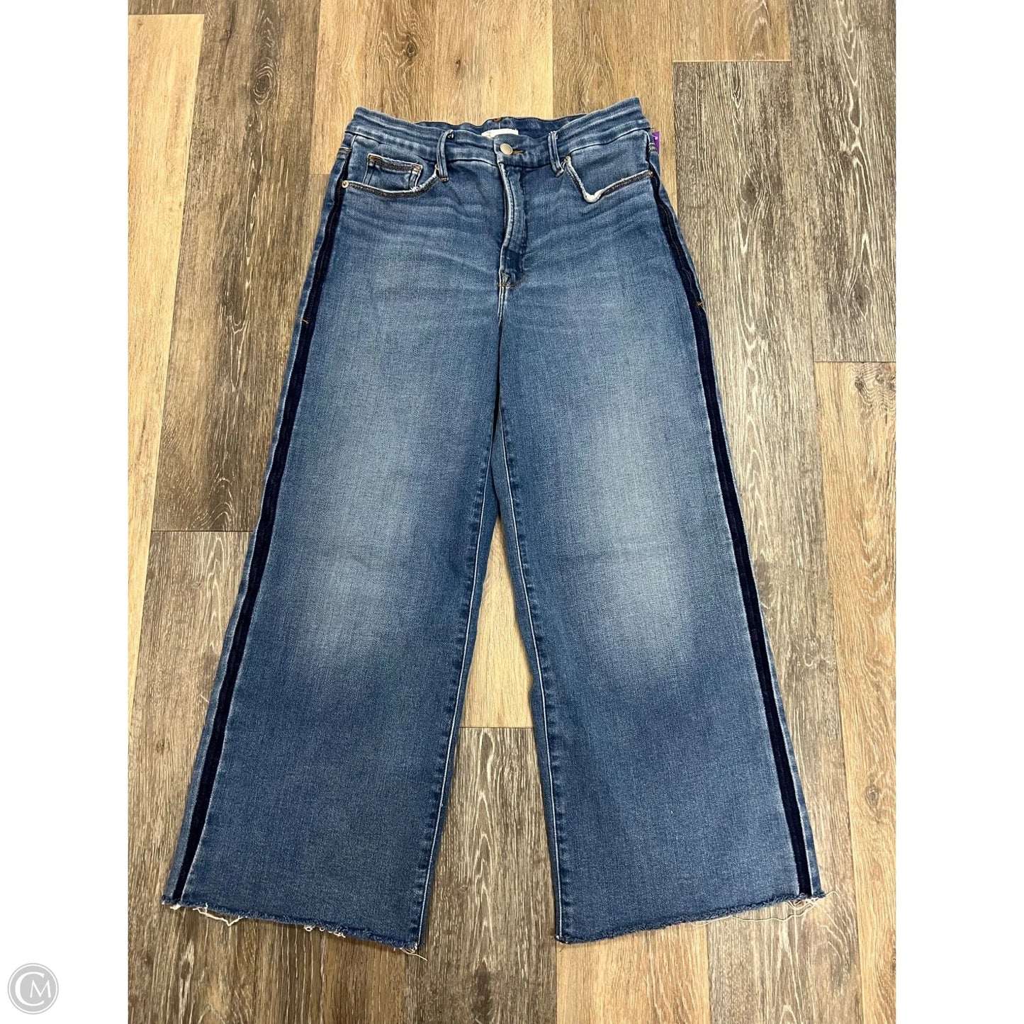 Jeans Wide Leg By Good American In Blue Denim, Size: 10
