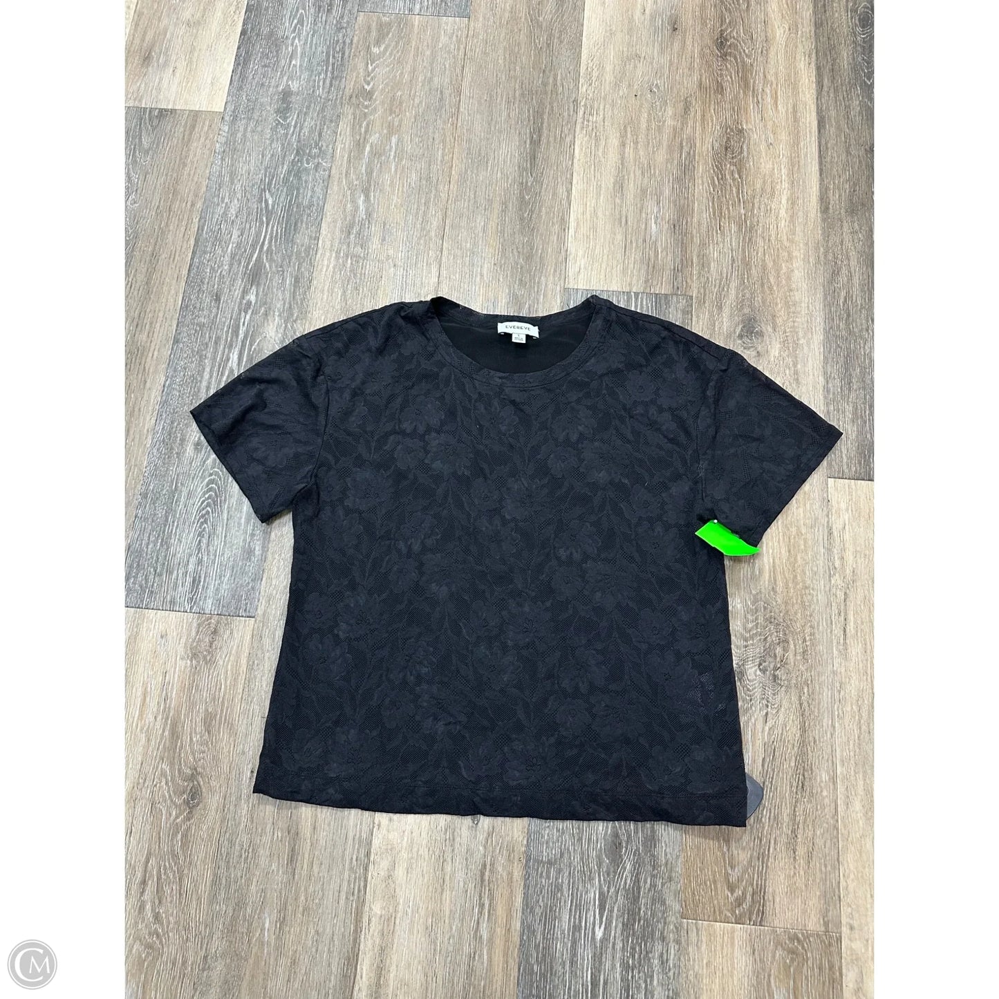Top Short Sleeve By Evereve In Black, Size: S
