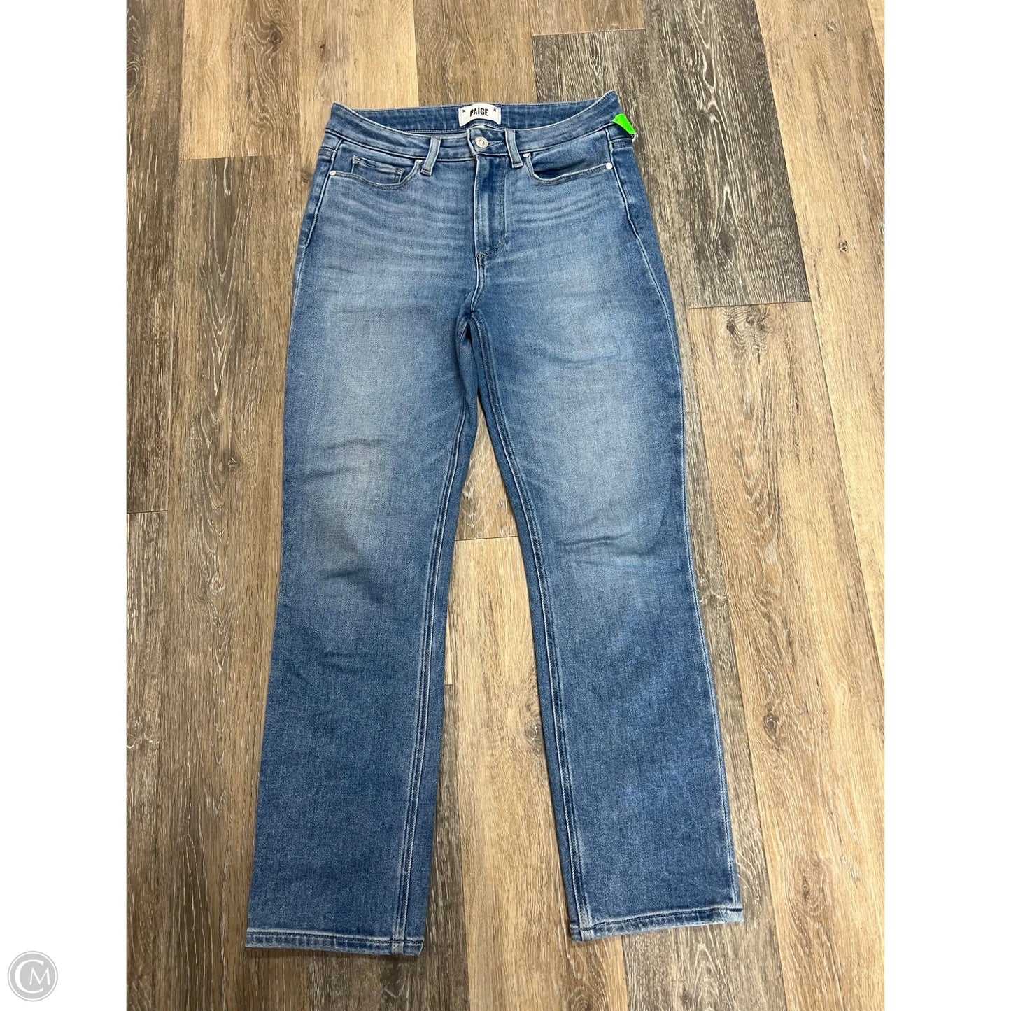 Jeans Straight By Paige In Blue Denim, Size: 4