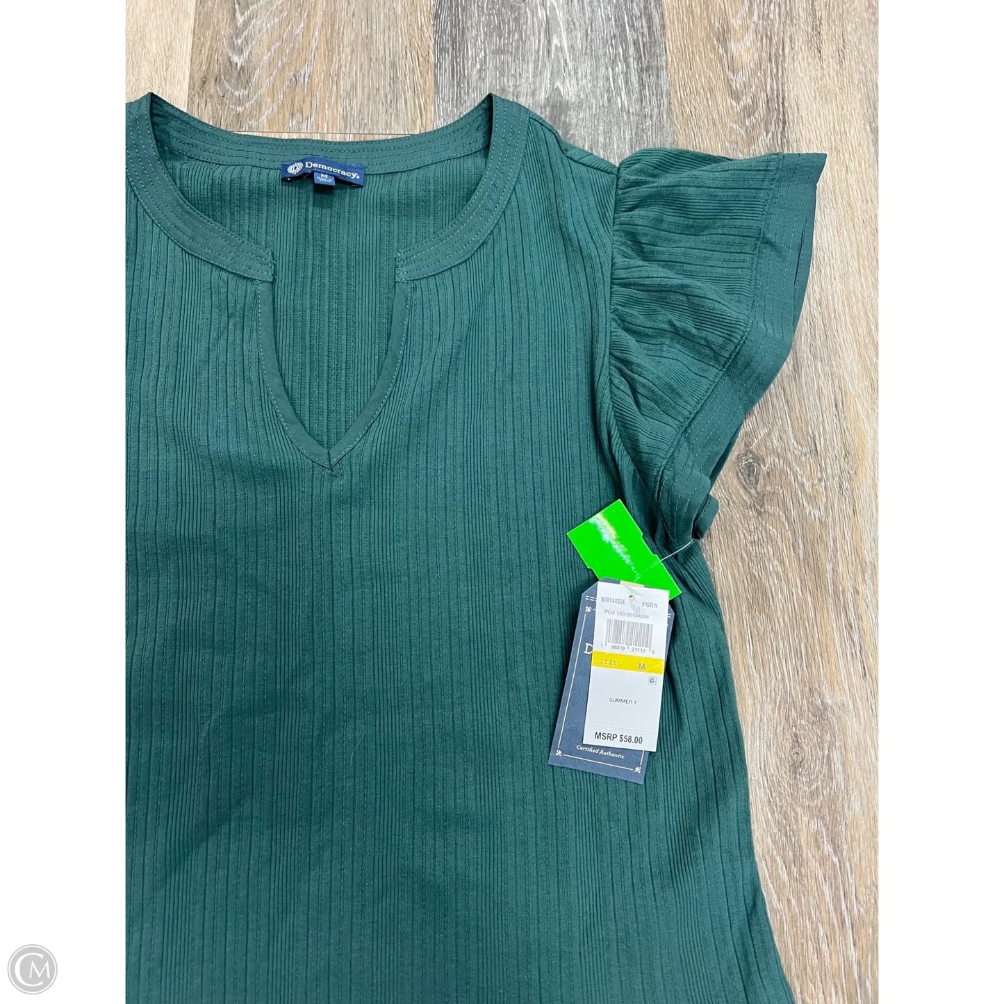 Top Short Sleeve By Democracy In Green, Size: M