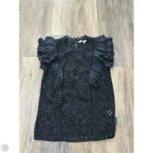 Blouse Short Sleeve By Veronica Beard In Black, Size: 0