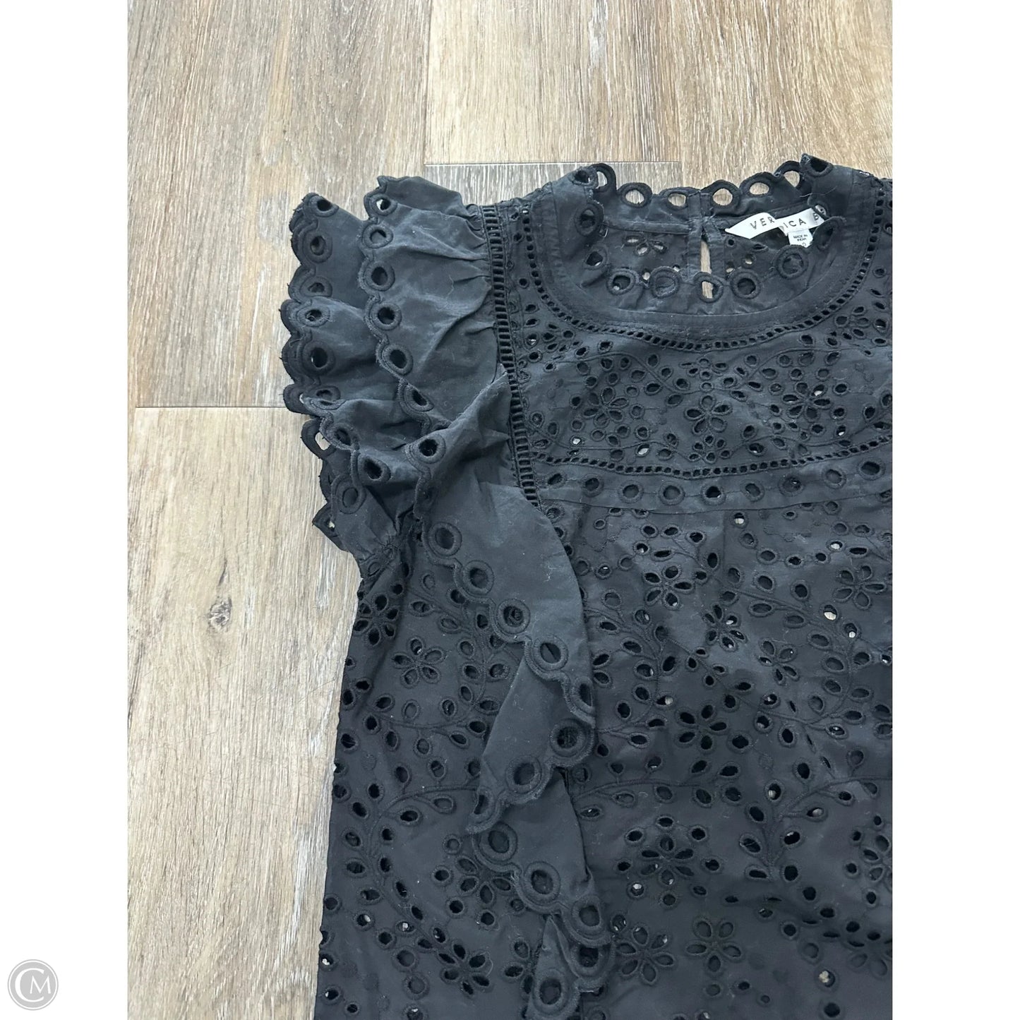 Blouse Short Sleeve By Veronica Beard In Black, Size: 0