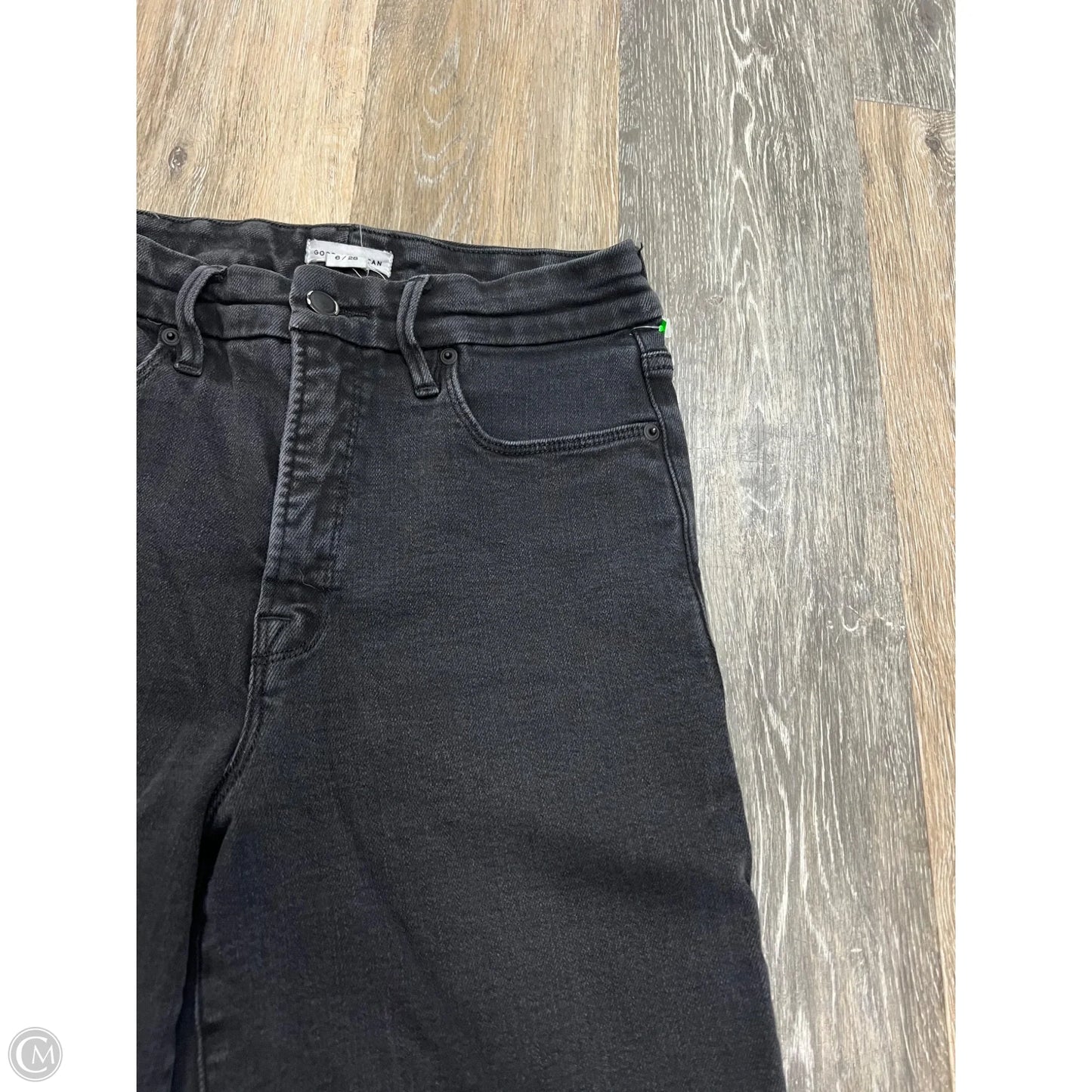 Jeans Wide Leg By Good American In Black Denim, Size: 6