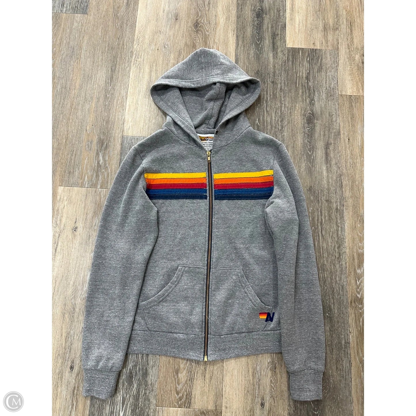 Sweatshirt Hoodie By Aviator Nation In Grey, Size: S