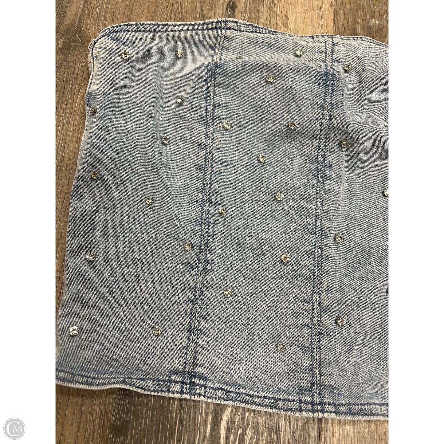 Top Sleeveless By Veveret In Blue Denim, Size: L