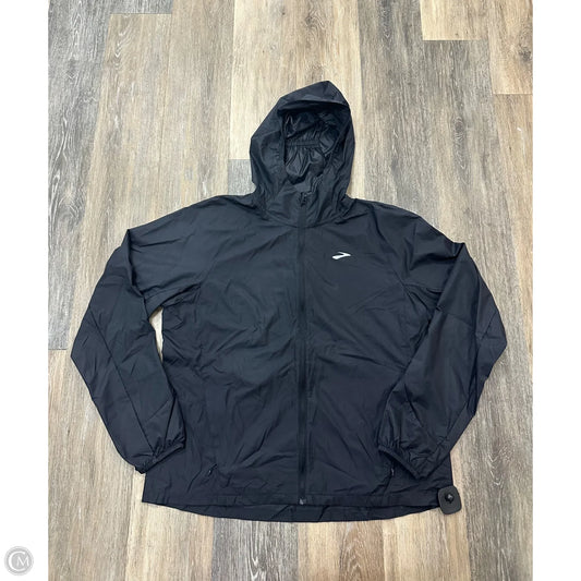 Jacket Windbreaker By Brooks In Black, Size: L