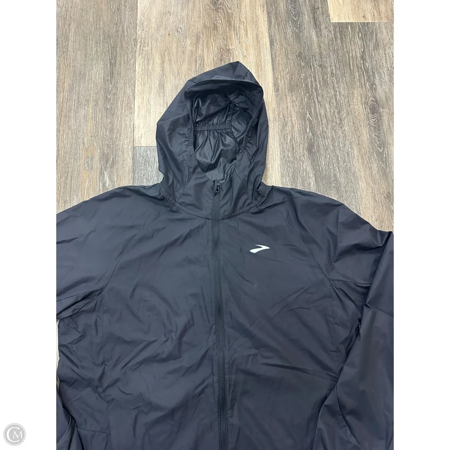 Jacket Windbreaker By Brooks In Black, Size: L