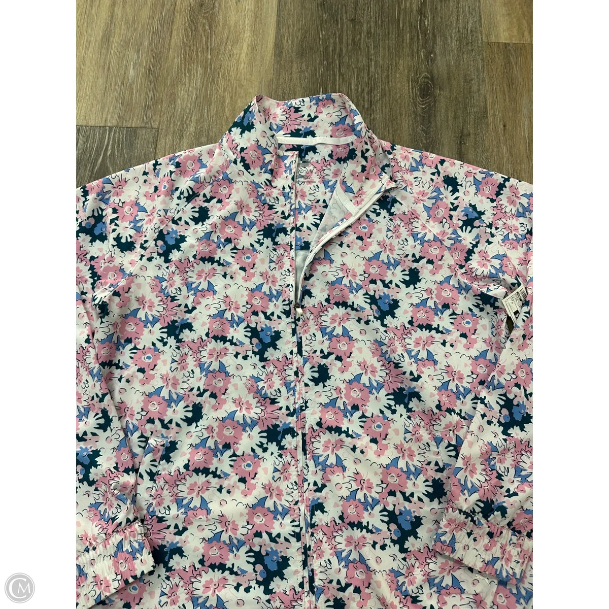 Athletic Jacket By Puma In Floral Print, Size: S