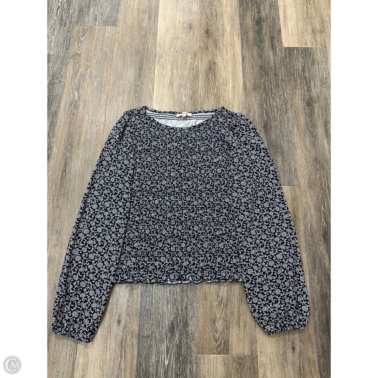 Blouse Long Sleeve By Madewell In Blue, Size: L