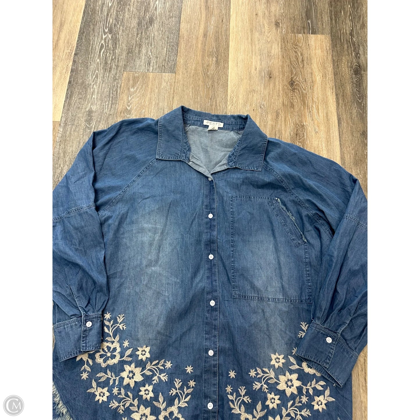Blouse Long Sleeve By Torrid In Blue, Size: 2x