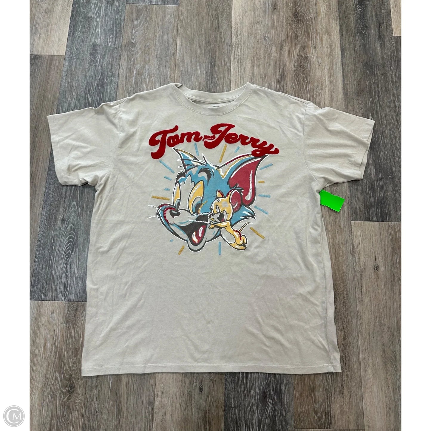 Top Short Sleeve By Tom & Jerry In Tan, Size: Xl