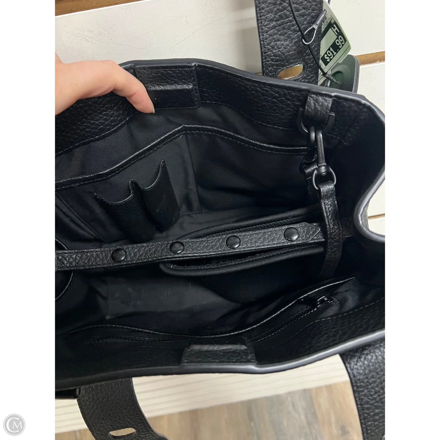-Handbag Leather By Dagne Dover, Size: Medium