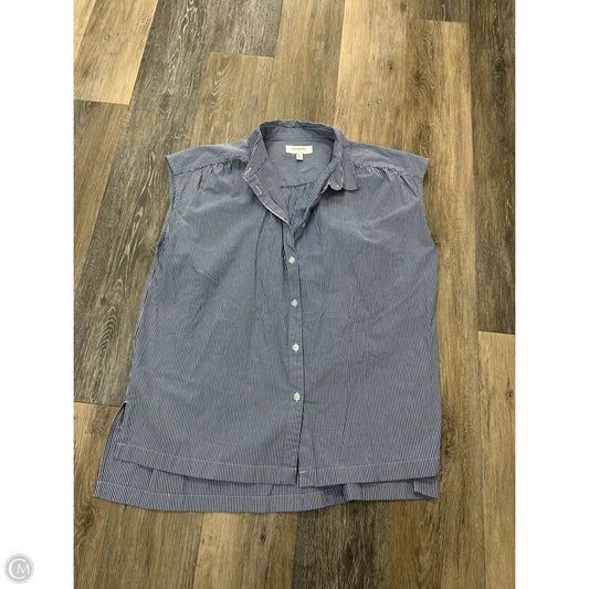 Blouse Short Sleeve By Banana Republic In Blue, Size: L