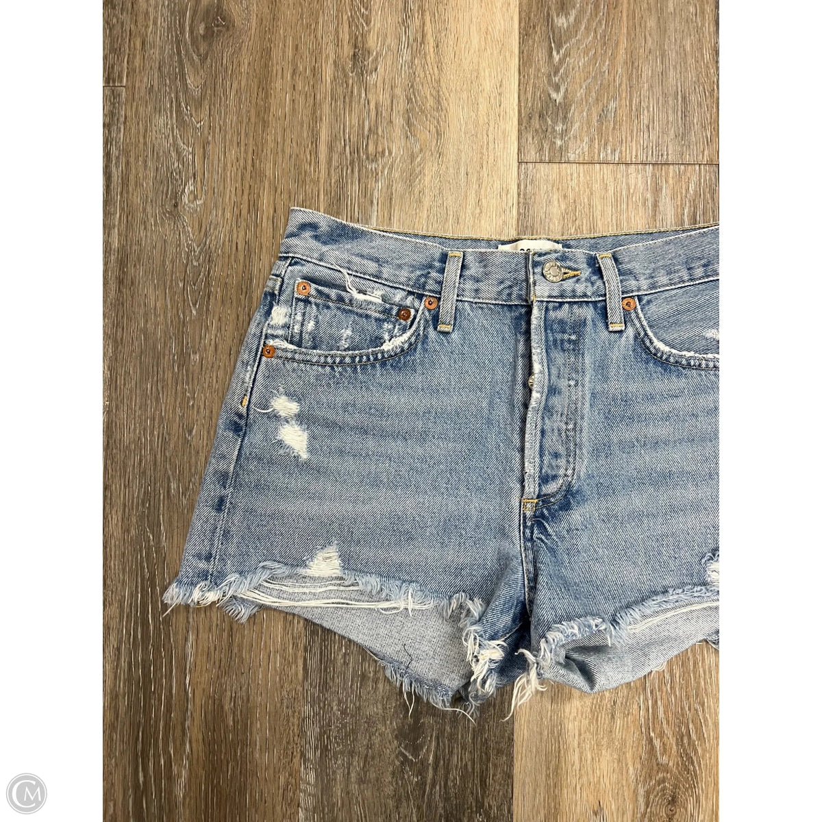 Shorts Designer By Agolde In Blue Denim, Size: 1/25