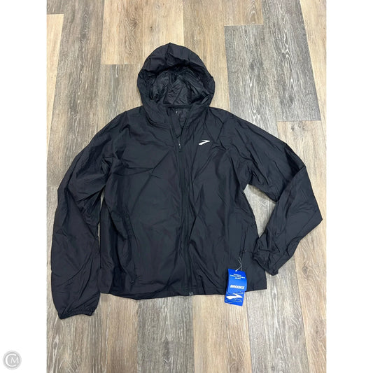Jacket Windbreaker By Brooks In Black, Size: L