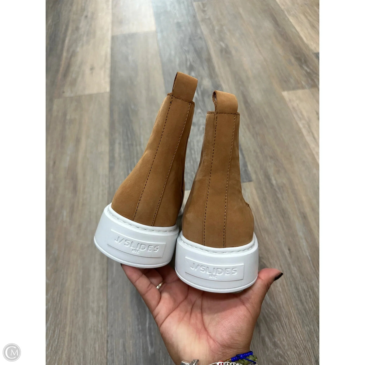 Boots Ankle Flats By J Slides In Tan, Size: 10