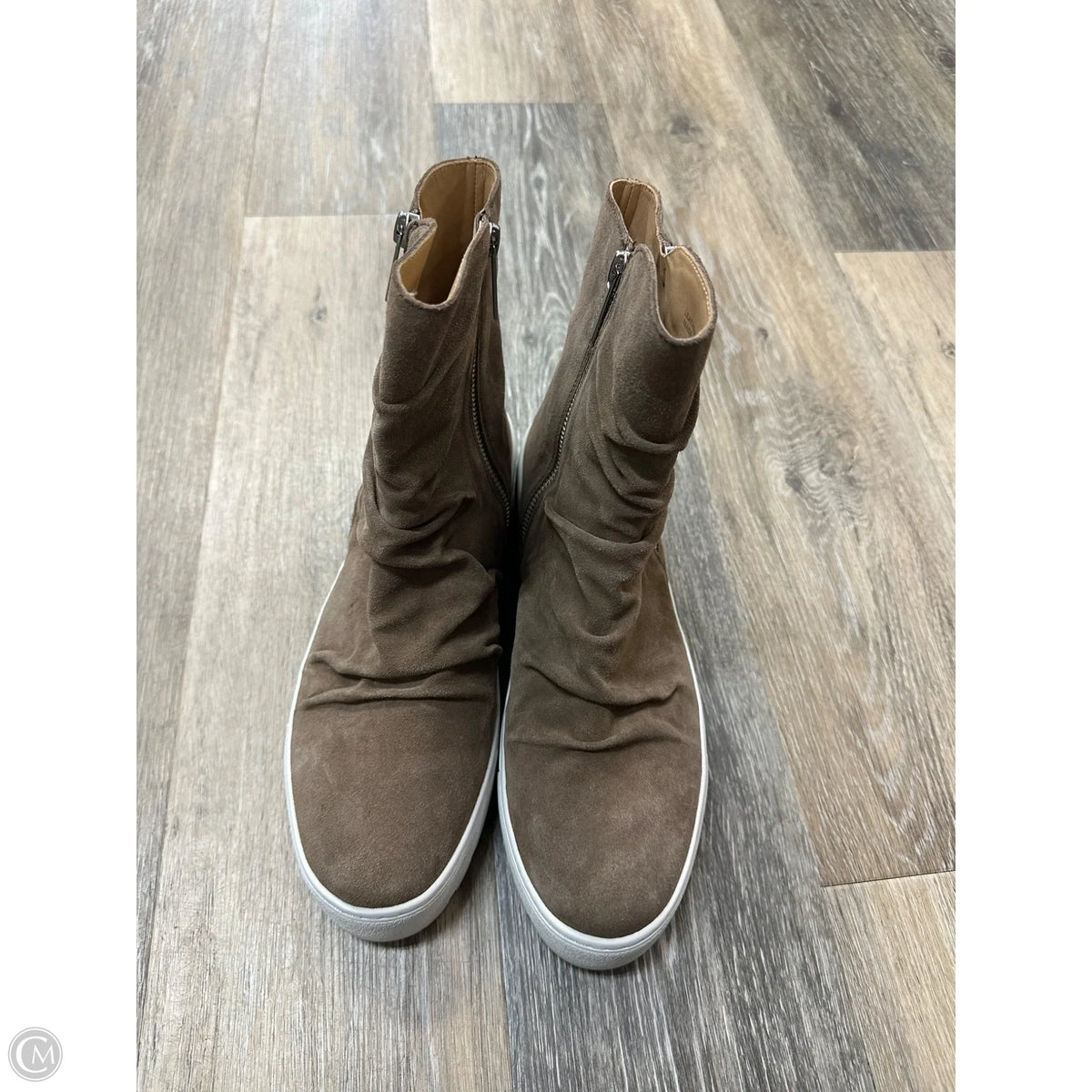 Boots Ankle Flats By J Slides In Tan, Size: 10