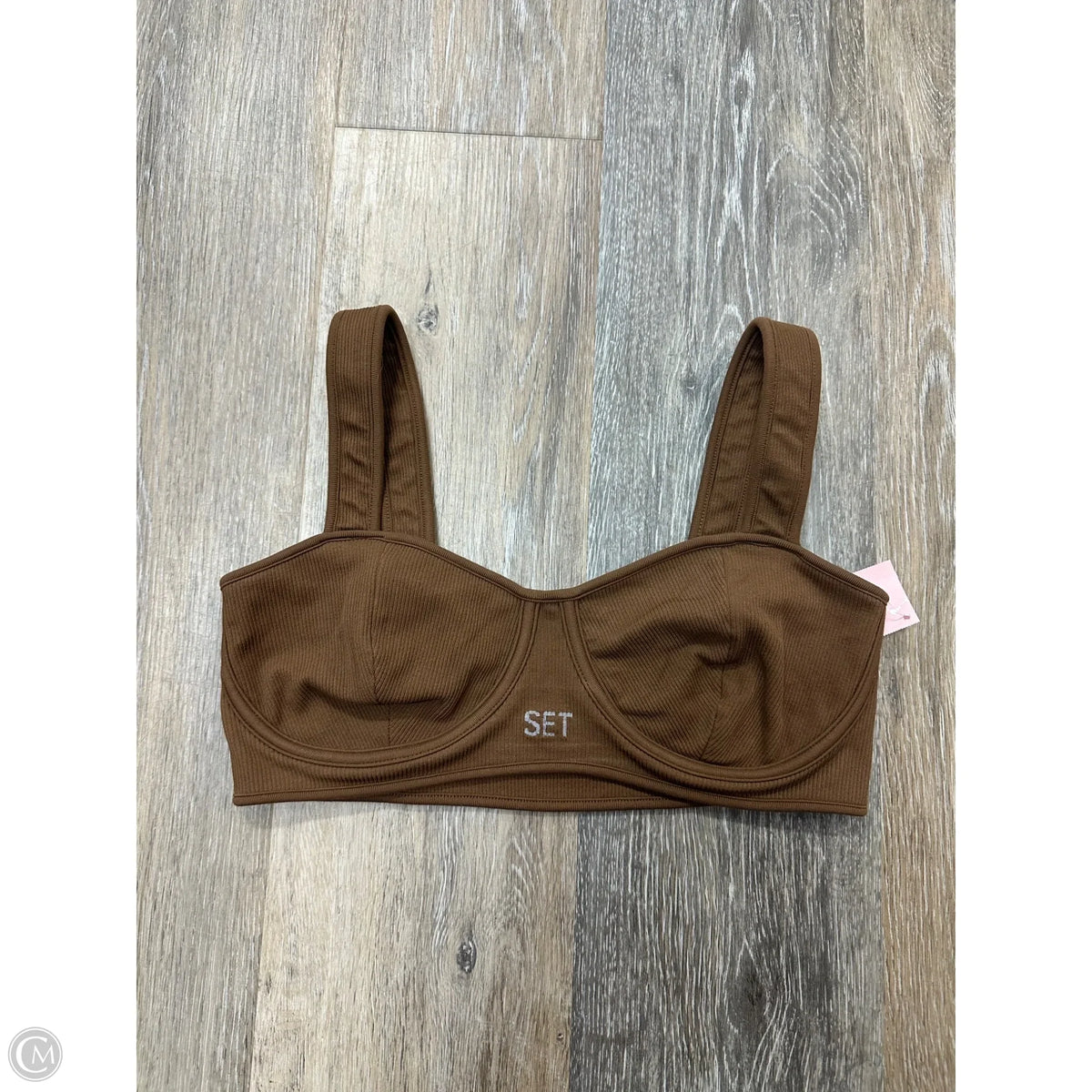 Athletic Bra By Set Active In Brown, Size: M