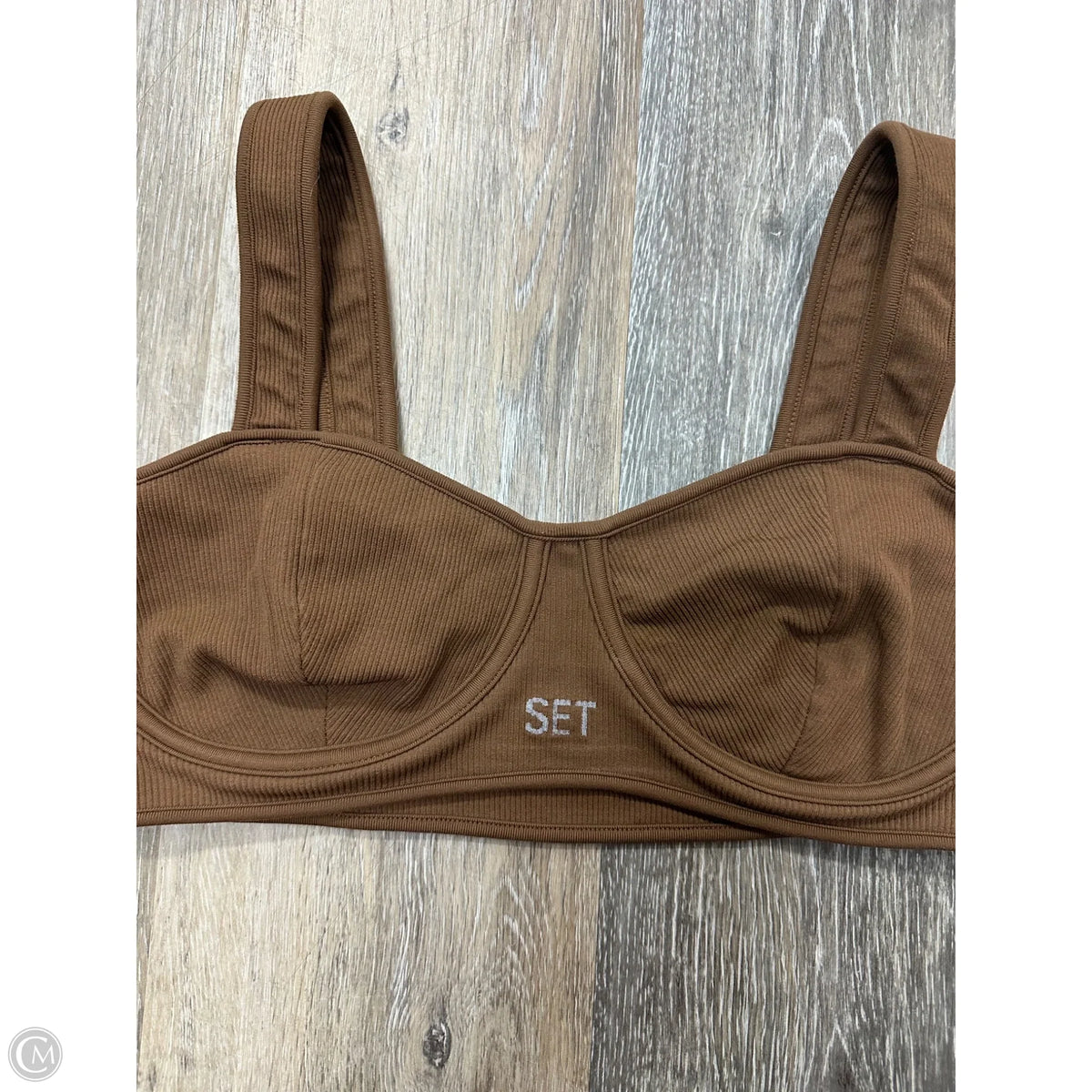 Athletic Bra By Set Active In Brown, Size: M