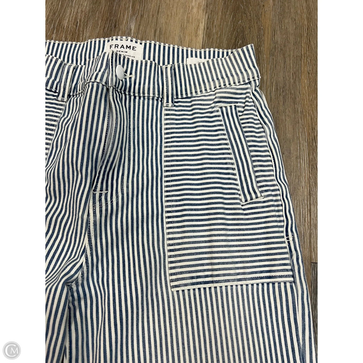 Jeans Wide Leg By Frame In Striped Pattern, Size: 8